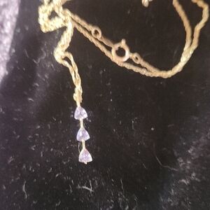 Elegant Gold and Purple Pendant Necklace